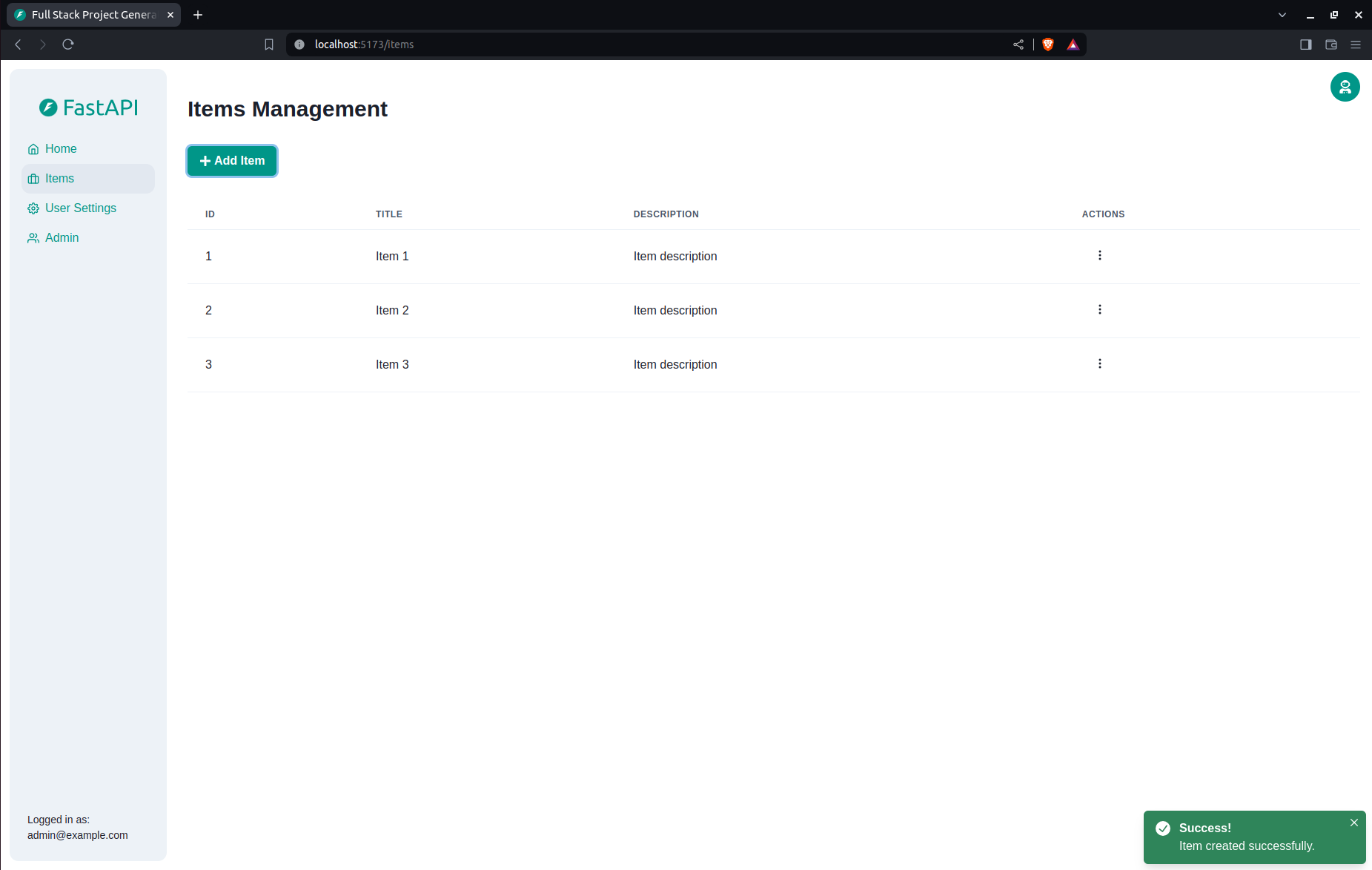 API docs
